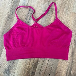 Pink sports bra